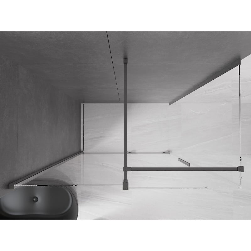 Mexen Velar cabine de douche coulissante 160 x 85 cm, transparent, gris fusil brossé - 871-160-085-01-66