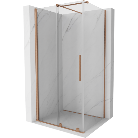 Mexen Velar cabine de douche coulissante 100 x 80 cm, transparent, cuivre brossé - 871-100-080-01-65