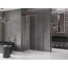 Mexen Velar cabine de douche coulissante 100 x 80 cm, transparent, cuivre brossé - 871-100-080-01-65