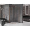 Mexen Velar cabine de douche coulissante 100 x 80 cm, transparent, cuivre brossé - 871-100-080-01-65