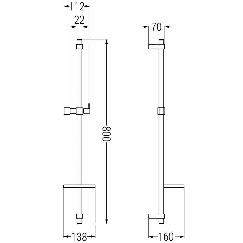 Mexen DQ barre de douche avec porte-savon 80 cm, dorée - 79381-50