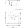 Mexen Milo évier en granit 1 bac 435 x 410 mm, noir/argent métallisé, siphon chromé - 6505441000-73