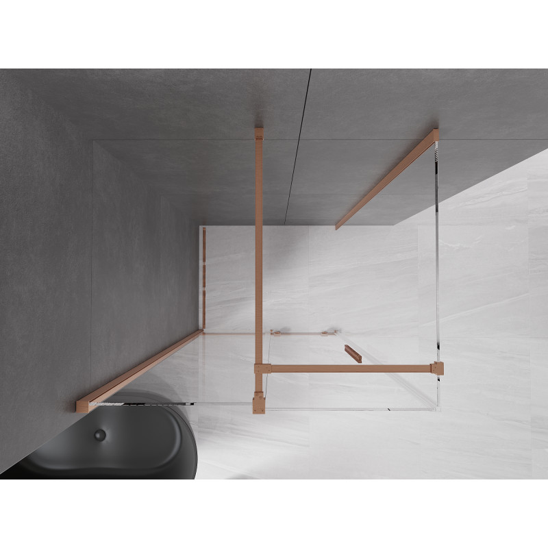 Mexen Velar cabine de douche coulissante 120 x 75 cm, transparent, cuivre brossé - 871-120-075-01-65