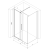 Cabine de douche coulissante Mexen Velar 120 x 80 cm, transparent, cuivre brossé - 871-120-080-01-65