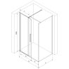 Mexen Velar cabine de douche coulissante 120 x 80 cm, transparent, cuivre brossé - 871-120-080-01-65