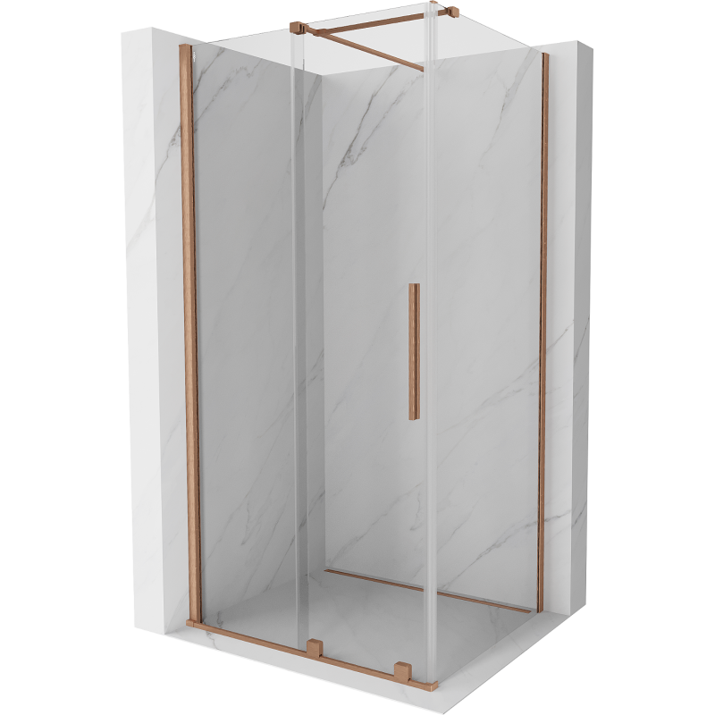 Mexen Velar cabine de douche coulissante 120 x 90 cm, transparent, cuivre brossé - 871-120-090-01-65