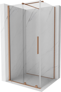 Cabine de douche coulissante Mexen Velar 130 x 100 cm, transparent, cuivre brossé - 871-130-100-01-65