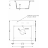 Mexen Milo évier en granit à 1 bac 435 x 410 mm, noir, siphon chromé - 6505441000-77