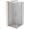 Mexen Velar cabine de douche coulissante 100 x 100 cm, transparent, cuivre brossé - 871-100-100-01-65