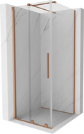 Mexen Velar cabine de douche coulissante 120 x 120 cm, transparent, cuivre brossé - 871-120-120-01-65