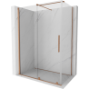 Mexen Velar cabine de douche coulissante 140 x 80 cm, transparente, cuivre brossé - 871-140-080-01-65