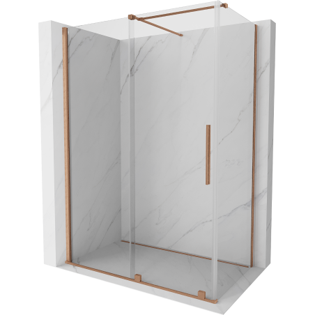 Mexen Velar cabine de douche coulissante 140 x 85 cm, transparent, cuivre brossé - 871-140-085-01-65
