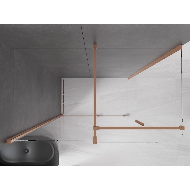 Mexen Velar cabine de douche coulissante 160 x 70 cm, transparent, cuivre brossé - 871-160-070-01-65