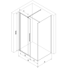 Mexen Velar cabine de douche coulissante 100 x 100 cm, transparent, chrome - 871-100-100-01-01