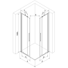 Mexen Velar Duo cabine de douche coulissante 90 x 90 cm, transparent, cuivre brossé - 871-090-090-02-65