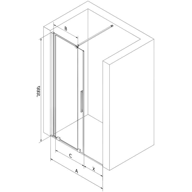 Mexen Velar porte de douche coulissante 140 cm, transparent, cuivre brossé - 871-140-000-01-65