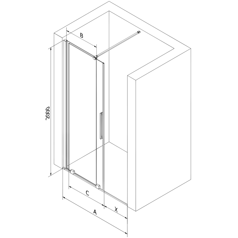 Mexen Velar porte de douche coulissante 90 cm, transparent, or rose - 871-090-000-01-60
