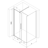 Mexen Velar cabine de douche coulissante 140 x 75 cm, transparent, gris pistolet brossé - 871-140-075-01-66