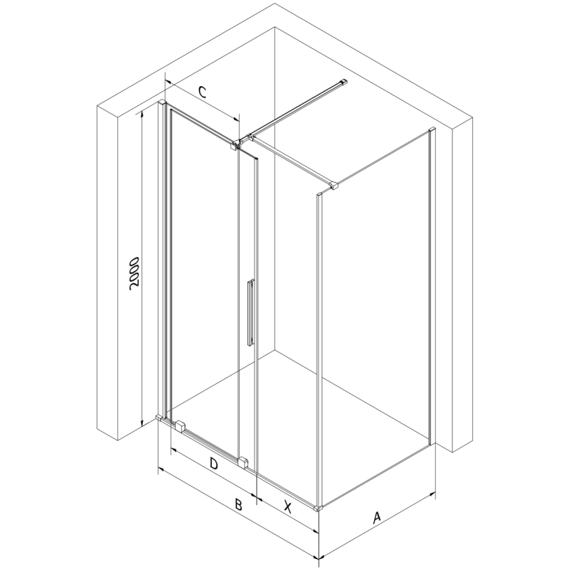 Mexen Velar cabine de douche coulissante 130 x 85 cm, transparent, noir - 871-130-085-01-70