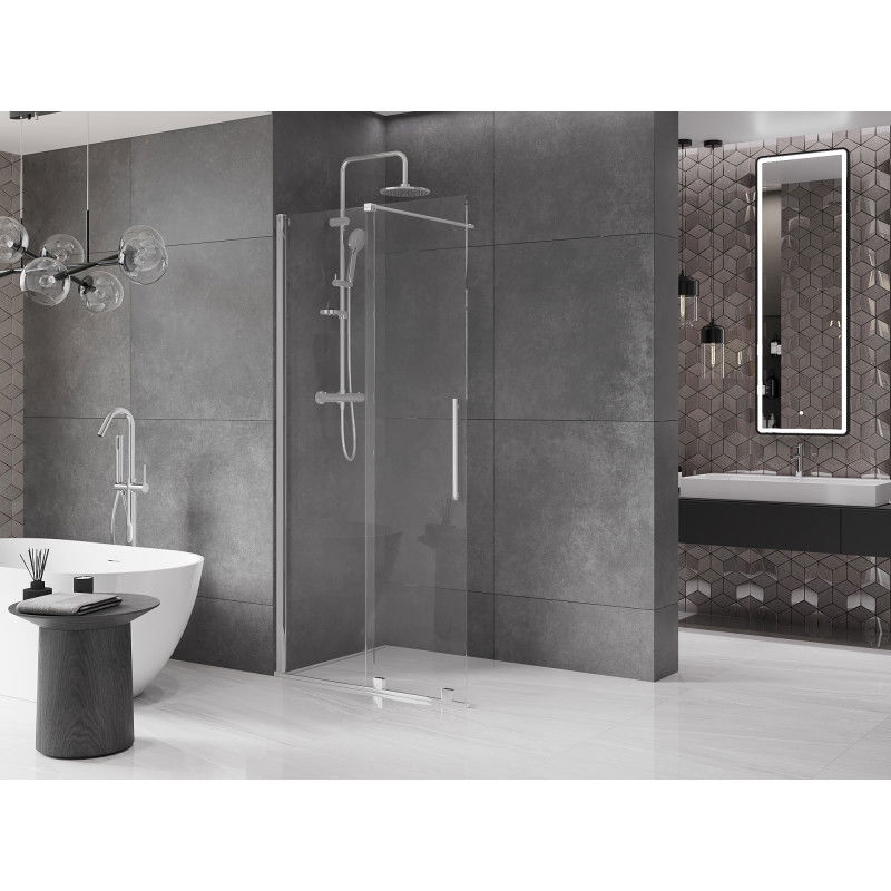 Mexen Velar paroi de douche coulissante Walk-in 70 x 200 cm, transparente 8 mm, chrome - 871-070-000-03-01