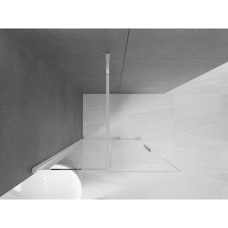 Mexen Velar paroi de douche coulissante Walk-in 100 x 200 cm, transparent 8 mm, chrome - 871-100-000-03-01