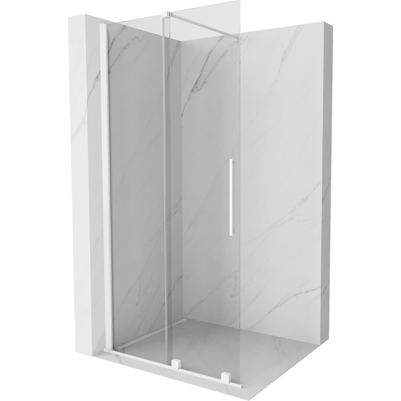 Mexen Velar paroi de douche mobile Walk-in 100 x 200 cm, transparent 8 mm, blanc - 871-100-000-03-20