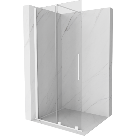 Mexen Velar cloison de douche coulissante Walk-in 100 x 200 cm, transparent 8 mm, blanc - 871-100-000-03-20