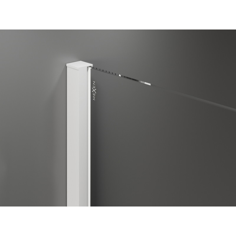 Mexen Velar paroi de douche coulissante Walk-in 100 x 200 cm, transparente 8 mm, blanche - 871-100-000-03-20