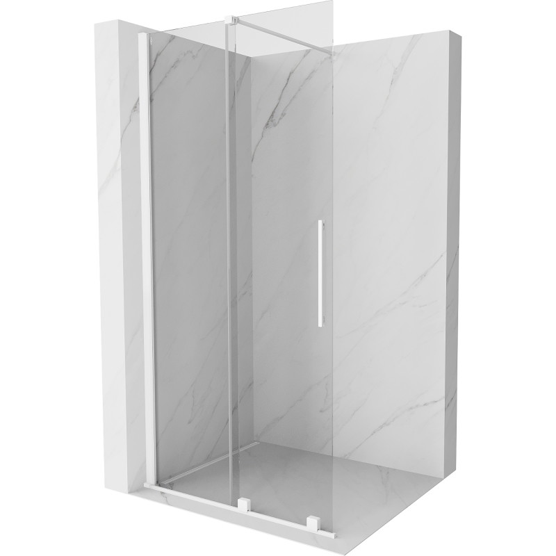 Mexen Velar paroi de douche coulissante Walk-in 110 x 200 cm, transparent 8 mm, blanche - 871-110-000-03-20