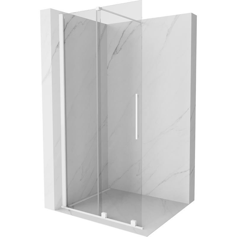 Mexen Velar paroi de douche coulissante Walk-in 120 x 200 cm, transparent 8 mm, blanc - 871-120-000-03-20