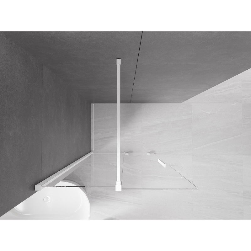 Mexen Velar paroi de douche coulissante Walk-in 120 x 200 cm, transparent 8 mm, blanc - 871-120-000-03-20