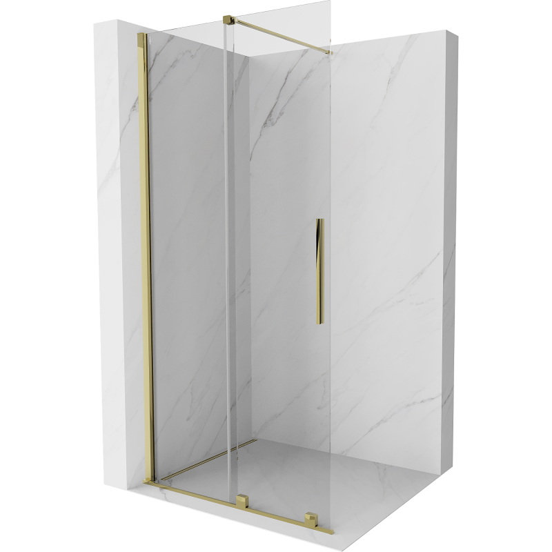 Mexen Velar paroi de douche pliante Walk-in 75 x 200 cm, transparente 8 mm, dorée - 871-075-000-03-50