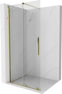 Mexen Velar paroi de douche coulissante Walk-in 75 x 200 cm, transparent 8 mm, dorée - 871-075-000-03-50