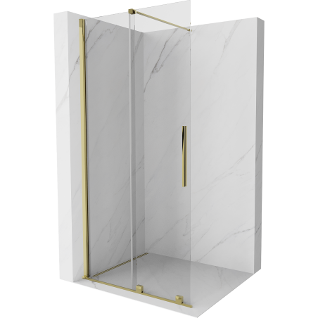 Mexen Velar paroi de douche coulissante Walk-in 85 x 200 cm, transparente 8 mm, dorée - 871-085-000-03-50