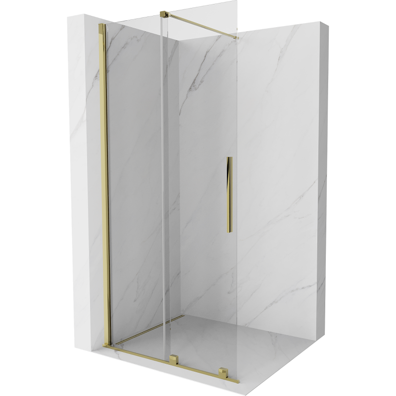Mexen Velar paroi de douche coulissante Walk-in 90 x 200 cm, transparent 8 mm, or - 871-090-000-03-50