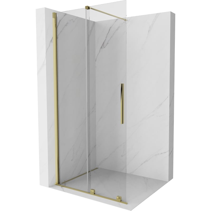 Mexen Velar Panneau de douche coulissant Walk-in 100 x 200 cm, transparent 8 mm, doré - 871-100-000-03-50