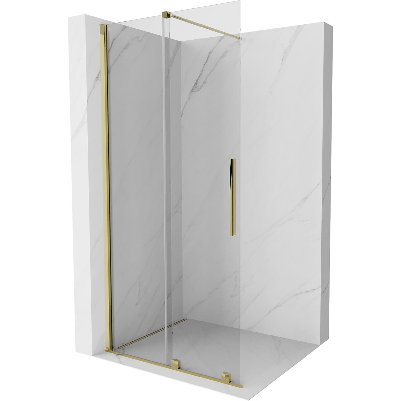 Mexen Velar paroi de douche coulissante Walk-in 100 x 200 cm, transparent 8 mm, or - 871-100-000-03-50