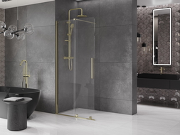 Mexen Velar paroi de douche pliante Walk-in 100 x 200 cm, transparente 8 mm, dorée - 871-100-000-03-50