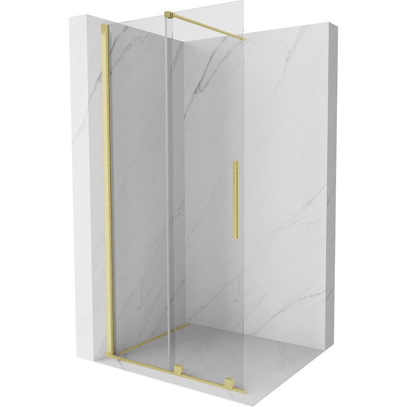 Mexen Velar paroi de douche coulissante Walk-in 70 x 200 cm, transparente 8 mm, or brossé - 871-070-000-03-55