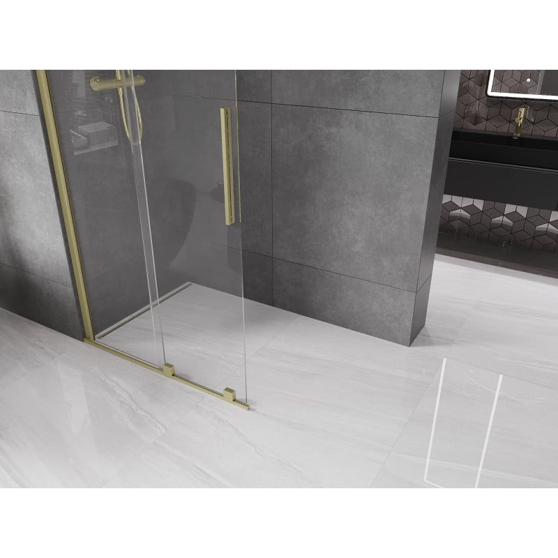 Mexen Velar paroi de douche coulissante Walk-in 70 x 200 cm, transparent 8 mm, or brossé - 871-070-000-03-55