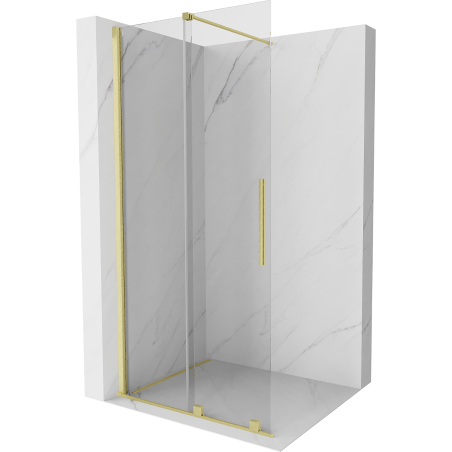 Panneau de douche Mexen Velar extensible Walk-in 100 x 200 cm, verre transparent 8 mm, doré brossé - 871-100-000-03-55