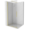 Panneau de douche Mexen Velar extensible Walk-in 100 x 200 cm, verre transparent 8 mm, doré brossé - 871-100-000-03-55