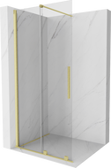 Mexen Velar paroi de douche pliable Walk-in 120 x 200 cm, verre transparent 8 mm, finition dorée brossée - 871-120-000-03-55