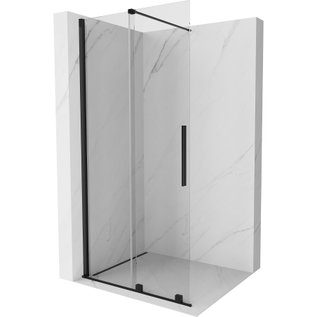Mexen Velar paroi de douche coulissante Walk-in 70 x 200 cm, transparent 8 mm, noir - 871-070-000-03-70