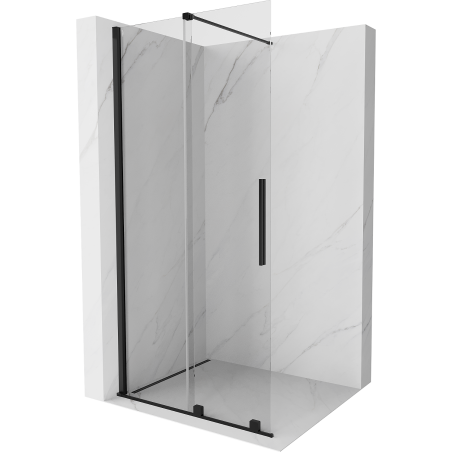 Mexen Velar paroi de douche coulissante Walk-in 90 x 200 cm, transparent 8 mm, noir - 871-090-000-03-70