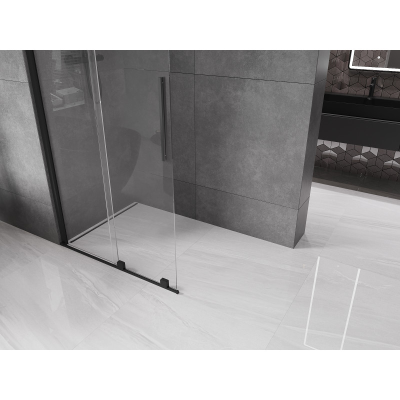 Mexen Velar paroi de douche coulissante Walk-in 90 x 200 cm, transparent 8 mm, noir - 871-090-000-03-70