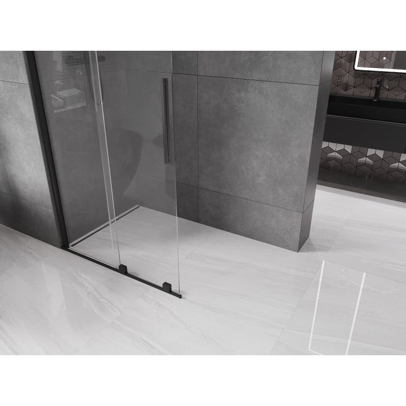 Mexen Velar paroi de douche coulissante Walk-in 100 x 200 cm, transparent 8 mm, noir - 871-100-000-03-70