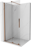 Mexen Velar paroi de douche coulissante Walk-in 75 x 200 cm, transparent 8 mm, or rose - 871-075-000-03-60