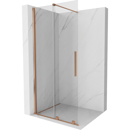 Mexen Velar Panneau de douche coulissant Walk-in 85 x 200 cm, transparent 8 mm, cuivre brossé - 871-085-000-03-65