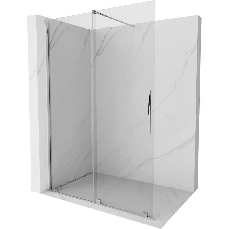 Mexen Velar Paroi de douche coulissante Walk-in 140 x 200 cm, transparent 8 mm, chrome - 871-140-000-03-01